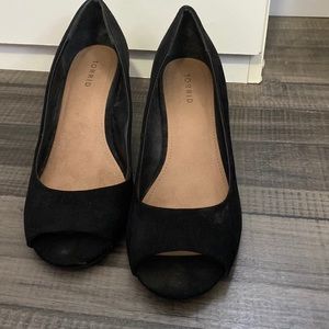 Peep toe wedge heels